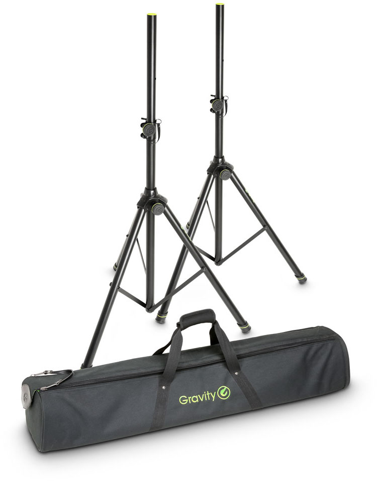 Gravity SS 5211 B SET 1 Set of 2 Aluminium Speaker Stands with Carrying Bag