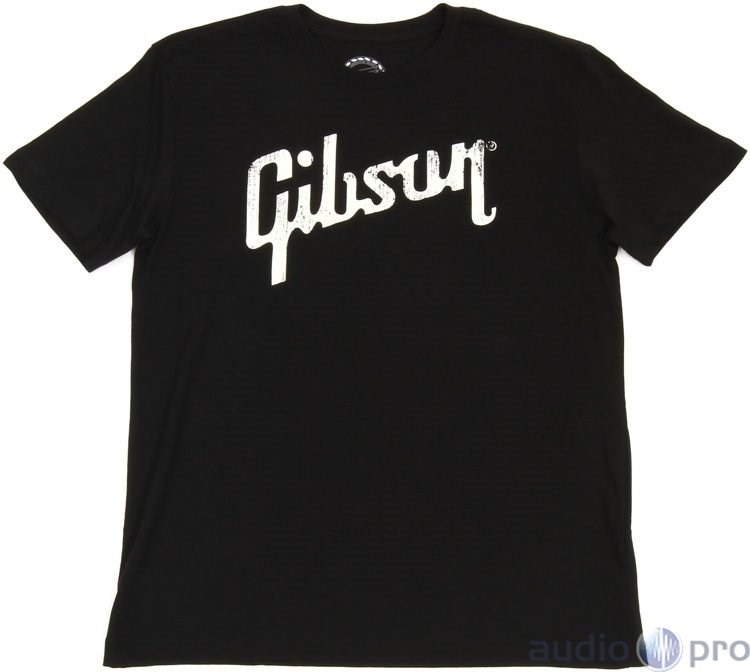 Gibson Distressed Gibson Logo T-Shirt Black Large