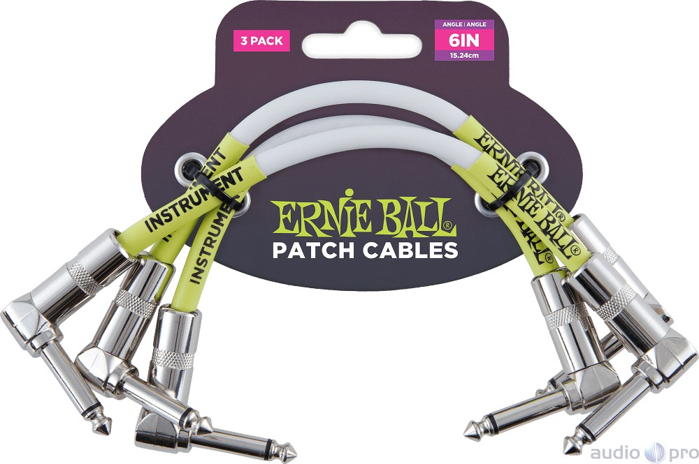 Ernie Ball 6051 Flat Ribbon Patch Cable Set White 150mm