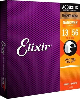 Elixir Acoustic Phosphor Bronze with NANOWEB Coating Medium .013-.056