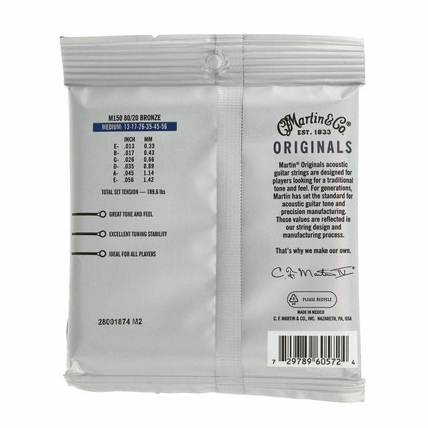 Martin The Original Guitar Strings M150 Medium 13-56