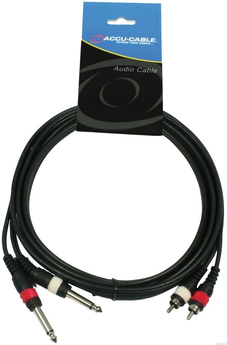 Accu-Cable 2 RCA to 2 Mono Jack Cable 1.5 m