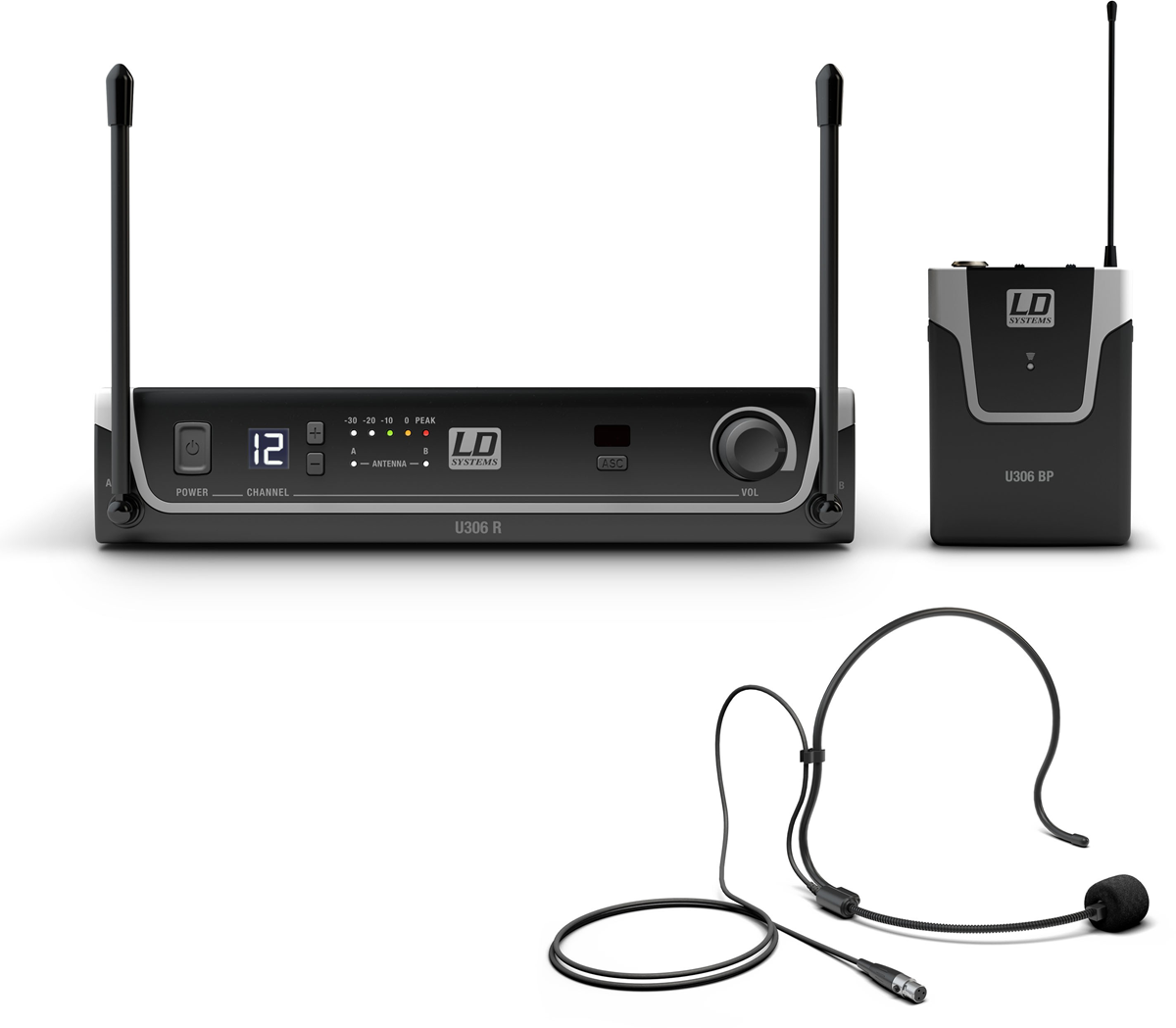 LD Systems U306 BPH Wireless Microphone System with Bodypack and Headset - 655 - 679 MHz