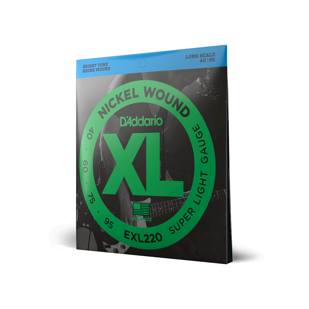 D'Addario EXL220 XL Nickel Wound Bass Guitar Strings 40-95 Long Scale
