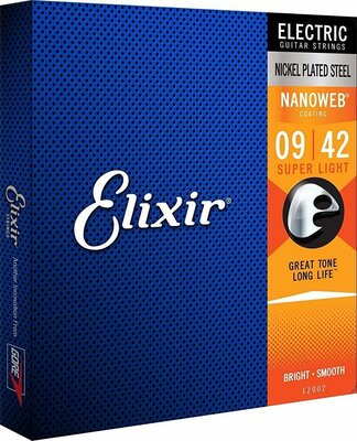 Elixir Electric Nickel Plated Steel with NANOWEB Coating Super Light 9-42