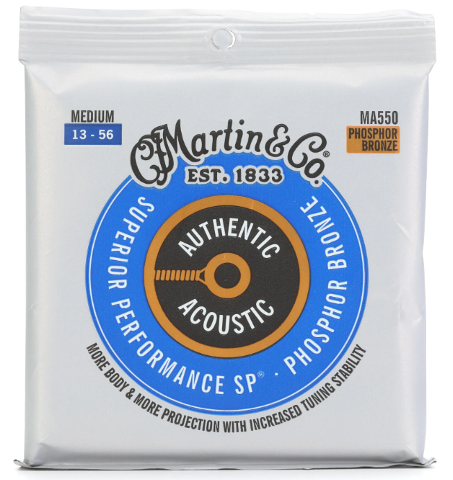 Martin MA550 Authentic Acoustic SP Phosphor Bronze Guitar Strings - Medium