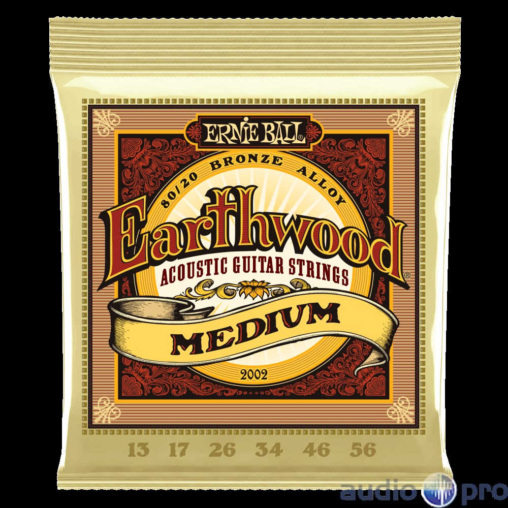 Ernie Ball Earthwood 80/20 Bronze Medium Acoustic Guitar Strings 13-56 Gauge