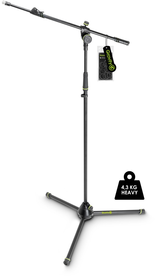 Gravity MS 4322 HDB Heavy Duty Microphone Stand, Tripod, 2-Point Telescopic Boom