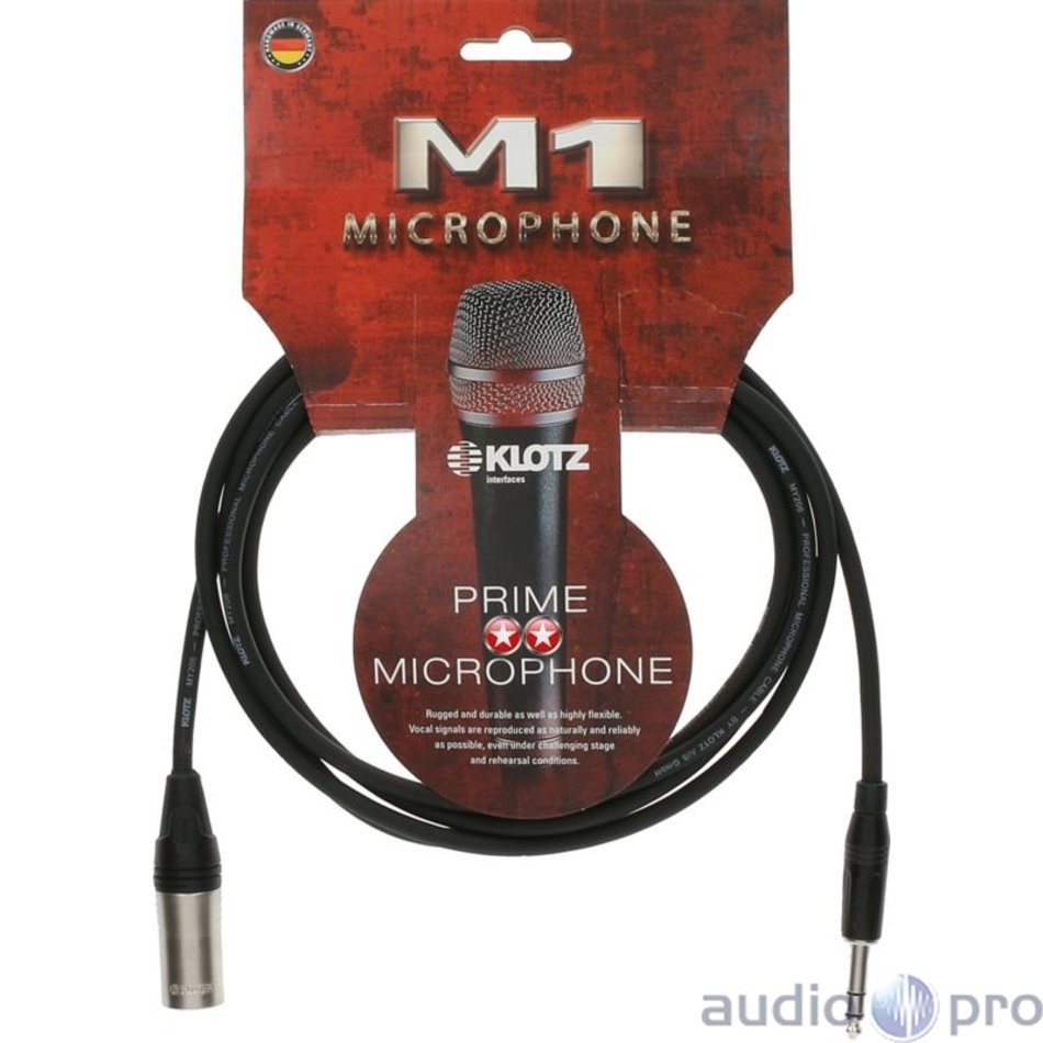 Klotz M1MS1K0100 XLR Male to 6.3 mm TRS Male Cable 1 m