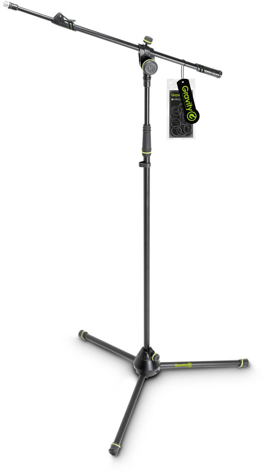 Gravity MS 4322 B Microphone Stand with Folding Tripod Base and 2-Point Adjustment Telescoping Boom