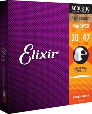 Elixir Acoustic Phosphor Bronze with NANOWEB Coating Extra Light 10-47