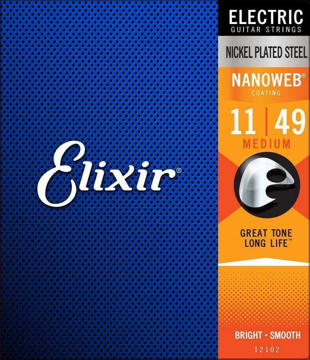 Elixir Electric Nickel-Plated Steel with NANOWEB Coating Medium 11-49