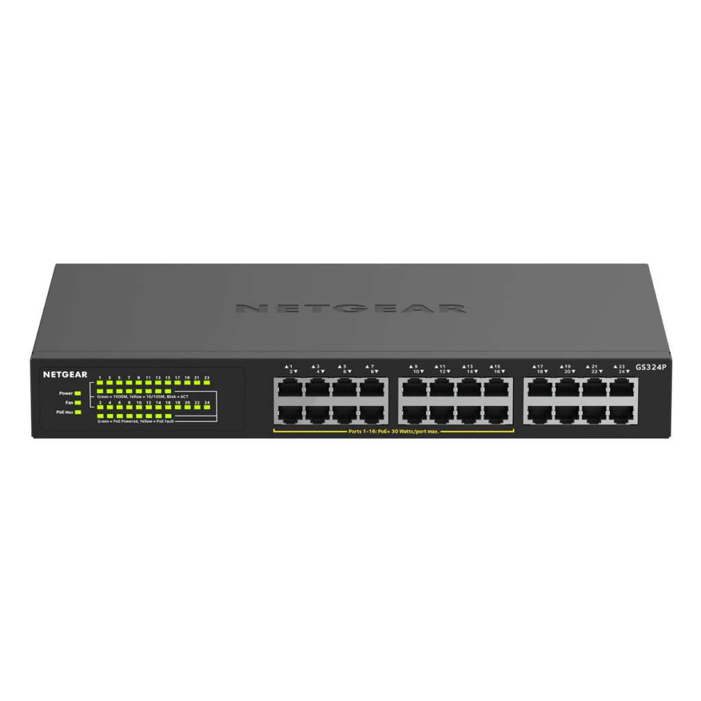 NETGEAR GS324P 24-Port Gigabit Ethernet PoE+ Unmanaged Switch