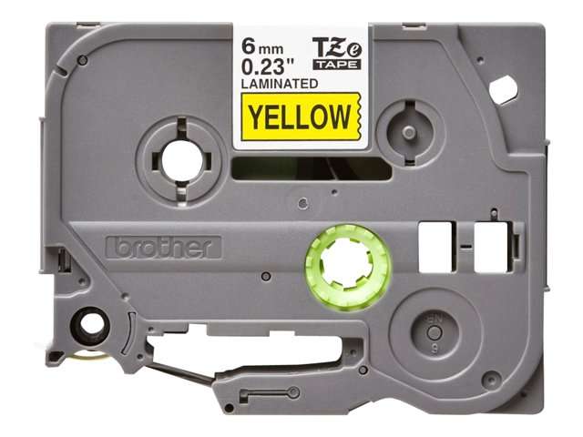 Brother TZe-611 Black on Yellow Laminated Tape