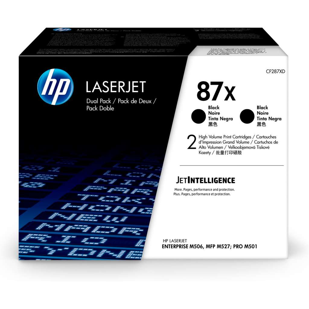HP 87X Black Original LaserJet Toner Cartridge, 2-pack