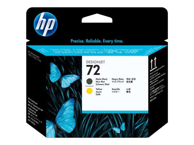 HP 72 Matte Black and Yellow DesignJet Printhead