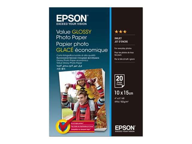 Epson Value Glossy Photo Paper 10x15cm 20 Sheets
