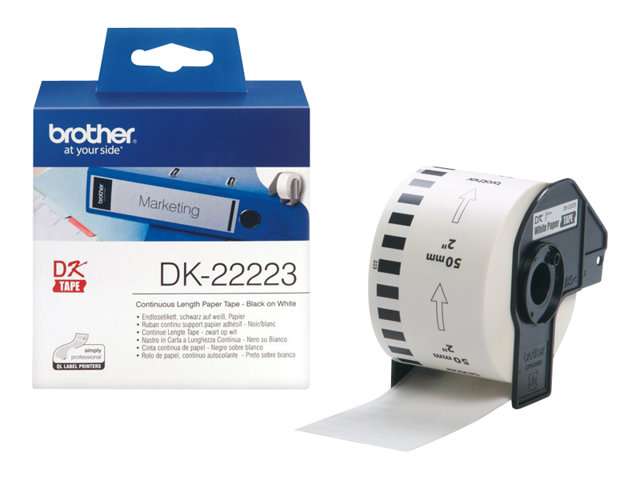 Brother DK-22223 Black on White Continuous Paper Tape