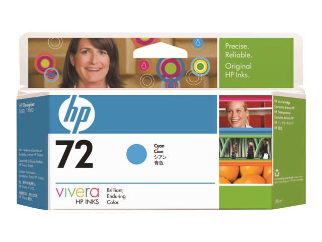 HP 72 130-ml Cyan DesignJet Ink Cartridge